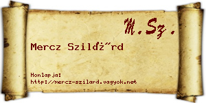Mercz Szilárd névjegykártya