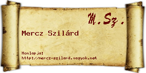 Mercz Szilárd névjegykártya